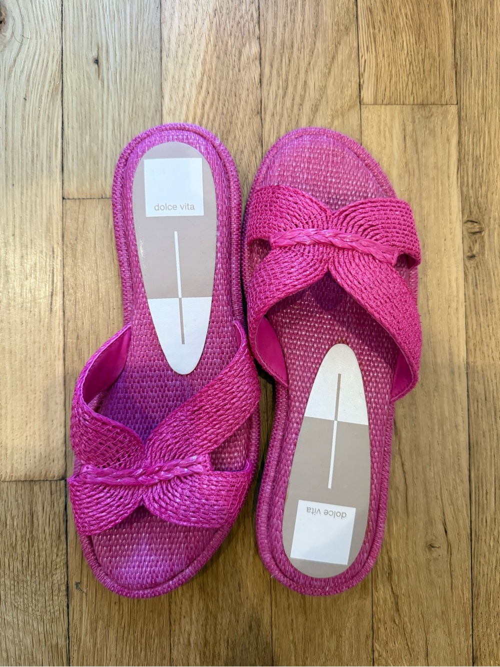 Dolce Vita Hot Pink Braided Slide Mules